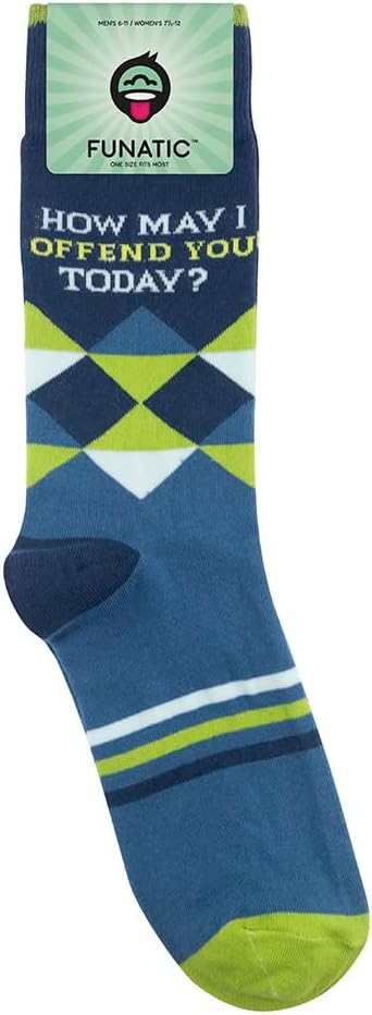 FUNATIC Funny and Crazy Socks with Sayings - Novelty Gifts for Men, Women, Teens