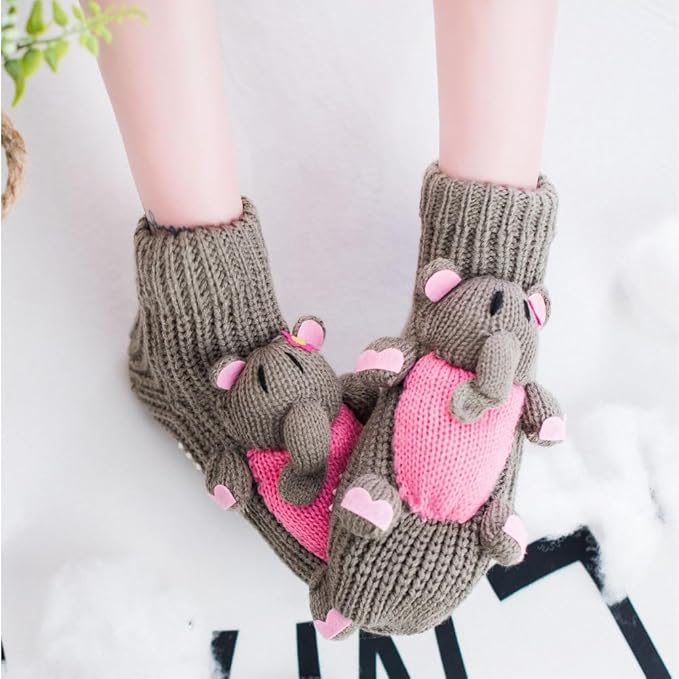 Animal Socks, Cute Plush Animals Hug Sock for Women, Long Stocking Sock for Christmas Gifts, Cozy Fall & Winter