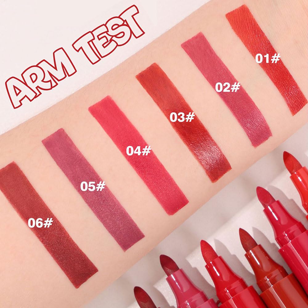 Lip Stain, Waterproof lip tint, Matte Color Look, Longlasting All Day Wear Lip Color, Smudge Proof Natural Finish, Precise Chisel Tip Marker,non sticky lip gloss,kiss proof lip color 04#