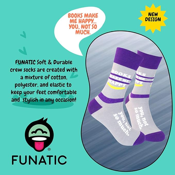 FUNATIC Socks with Funny Sayings - Novelty Gifts for Men, Women, Teens - Sarcastic, Profane, Rude