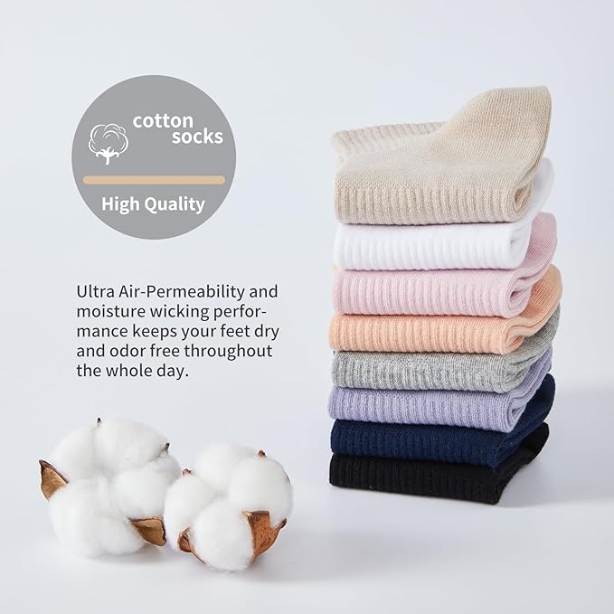 J-BOX Ankle Socks for Women Cotton Breathable Mesh Socks Athletic Running Casual Socks (8/10 pairs)