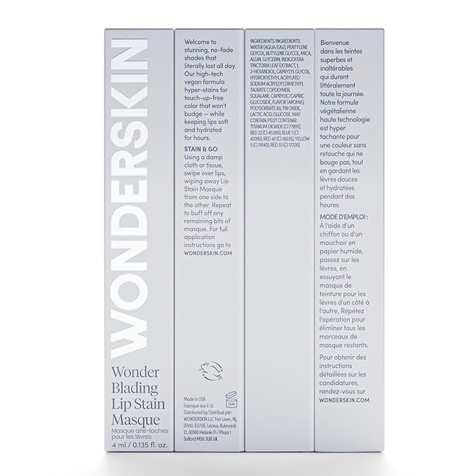 Wonderskin Wonder Blading All Day Lip Stain Peel Off Masque - Long Lasting, Waterproof and Transfer Proof Pink Lip Tint, Matte Finish Peel Off Makeup (First Kiss Masque)