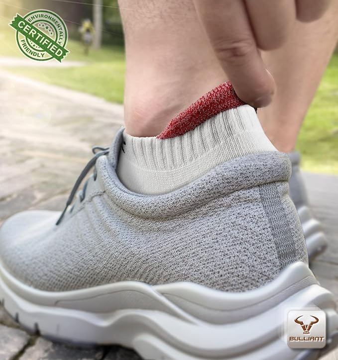 BULLIANT Women Ankle Socks, Active Low-Cut Sock Cushioned Footbed Arch Support for Running Walking Sneakers