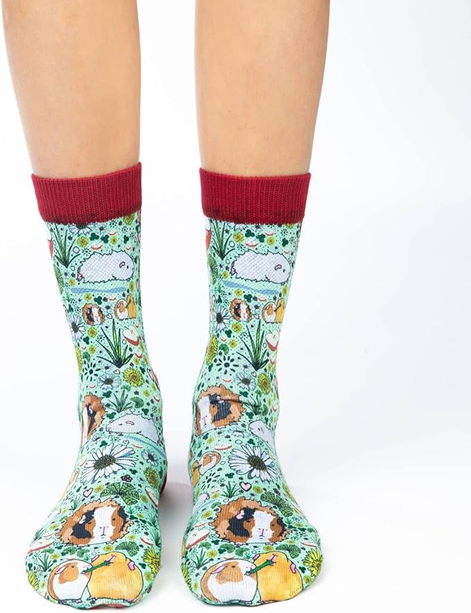 Cows in a Field Cotton Crew Socks by Good Luck Sock