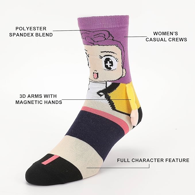 Bioworld KPop Demon Hunters Huntr/X 3-Pair Pack Casual Crew Socks