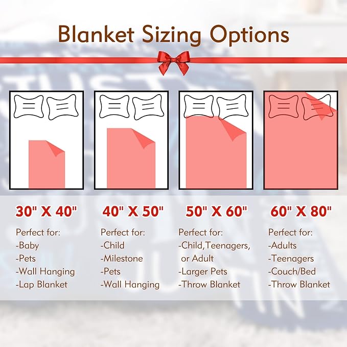 Ships Next Day, Personalized Blankets and Throws Custom Blanket with Name Customized Flannel Blanket for Kids Christmas Blanket Gifts for Teen Girls Boys