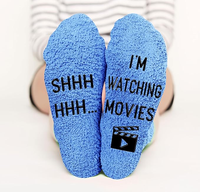 Movie Lover Gifts - Christmas Socks for Women, Funny and Horror Themed Gifts, Ideal for Movie Nights, Theater Gift