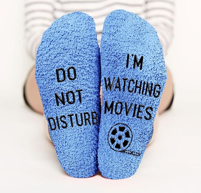 Movie Lover Gifts - Christmas Socks for Women, Funny and Horror Themed Gifts, Ideal for Movie Nights, Theater Gift