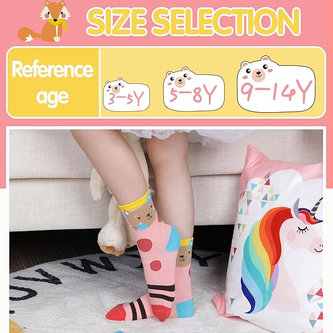 Unicorn Socks Gifts for Girls kids Cute Animal Fun Crew Fashion Funny Novelty Soft Cotton Socks 6 Pairs