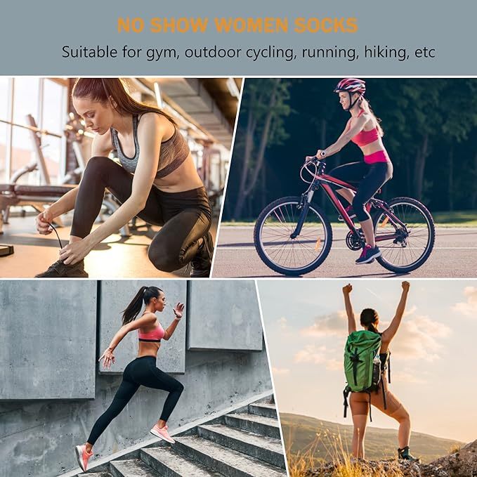 No Show Socks Womens Athletic Cushion Ankle Footies Low Cut 5-6 Pairs