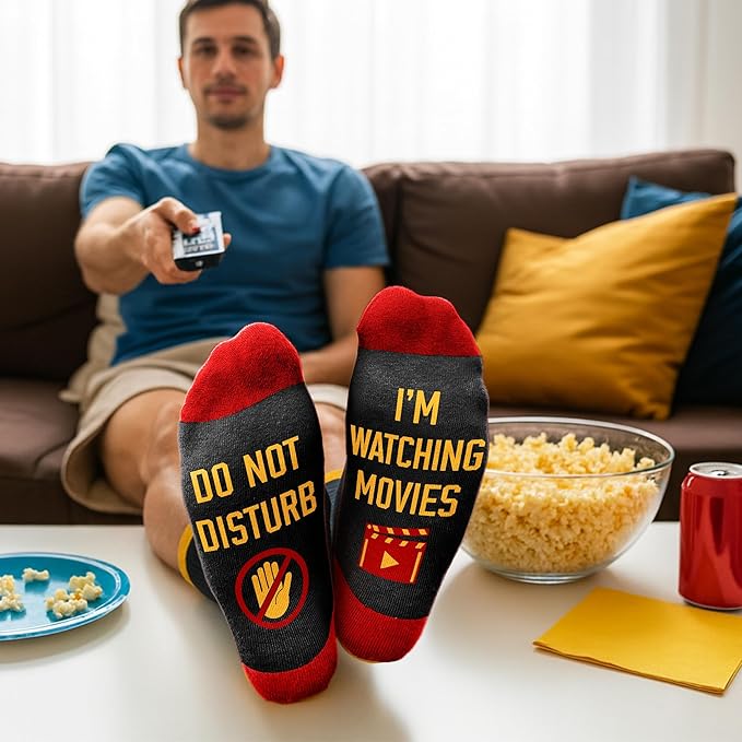 Movie Lover Gifts - Christmas Socks for Women, Funny and Horror Themed Gifts, Ideal for Movie Nights, Theater Gift