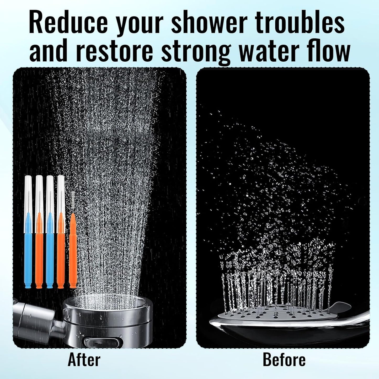 50pcs Shower Head Cleaning Brush, Denser Spiral Bristles Shower Head Cleaner Picks, Tiny Crevice Cleaning Brush for Small Holes, Nozzle Unclogger Pipe Cleaners Household Clean Tools Anti-Clogging