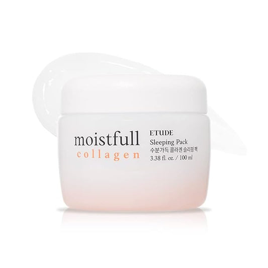 ETUDE Moistfull Collagen Sleeping Pack, Face Moisturizer, Night Cream, Super Collagen Water, Baobab Oil, Gel Texture, Deep Hydration, Korean Skin Care, Beauty (3.38 Fl Oz)
