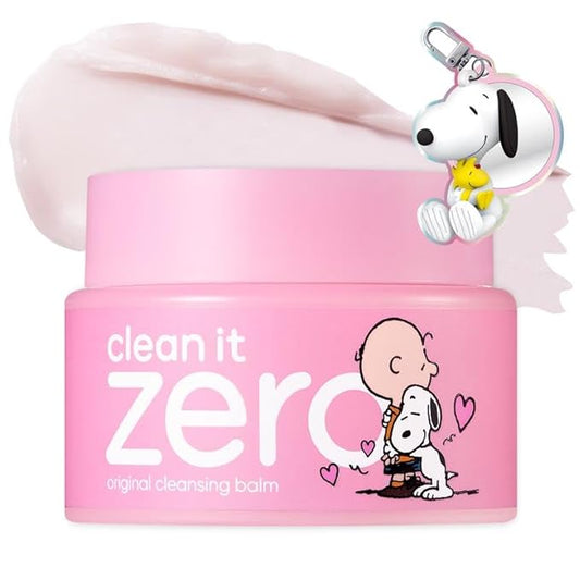 BANILA CO Clean it Zero Original Cleansing Balm Snoopy Edition | Korean Makeup Remover with Exclusive Keychain | Facial Cleanser for All Skin Types | Vegan Formula (100ml / 3.38 fl. oz)