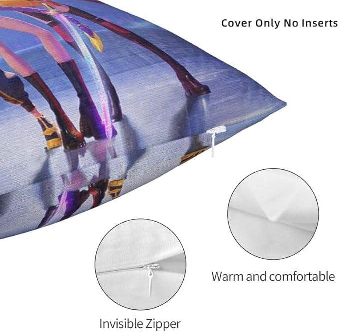 Cartoon Pillow Covers Throw Pillowcases Square Cushion Case Covers Home Decor for Couch Sofa Bedroom Car Office 18" x 18"