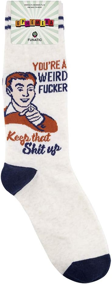 FUNATIC Funny and Crazy Socks with Sayings - Novelty Gifts for Men, Women, Teens