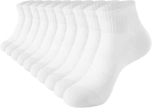 J-BOX Ankle Socks for Women Cotton Breathable Mesh Socks Athletic Running Casual Socks (8/10 pairs)
