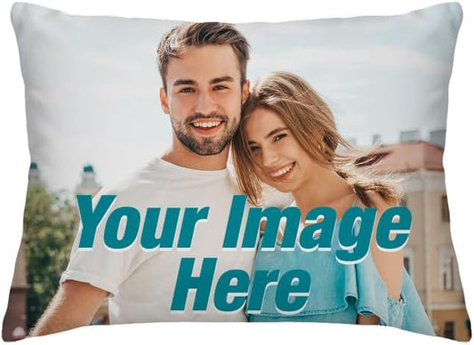 Ships Next Business Day, Made in USA - Custom Personalized Picture 40x50 inch Pillow - Love Keepsake, Personalized Gifts, Decorative Pillow, Customizable Pillow (40x50)