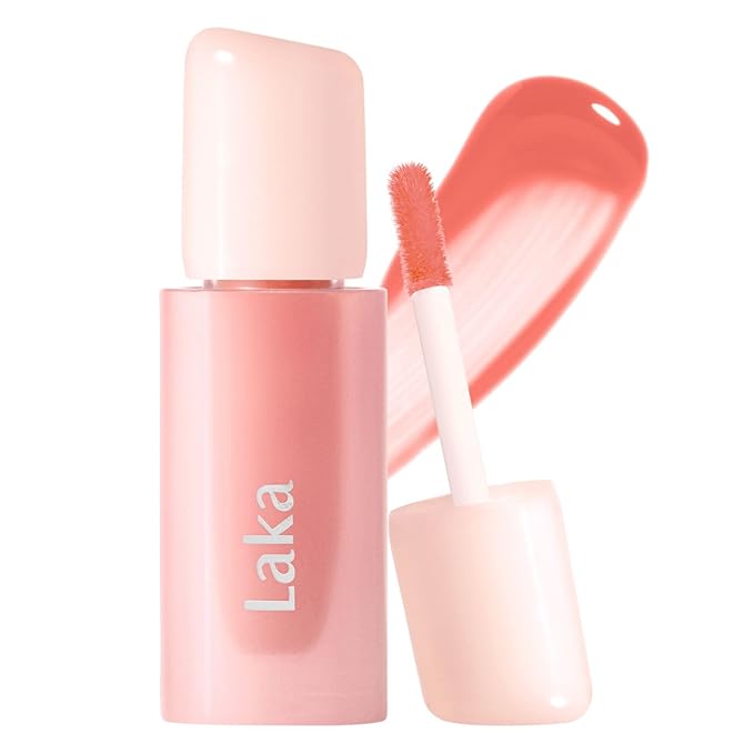 Laka Popping Balloon Lip Stain, 4.5g/0.15oz, Glossy Plumping Lip Tint, Moisturizing, Non-Sticky Texture for All-Day Hydration, Vegan, K-Beauty (#501 Fizzing)