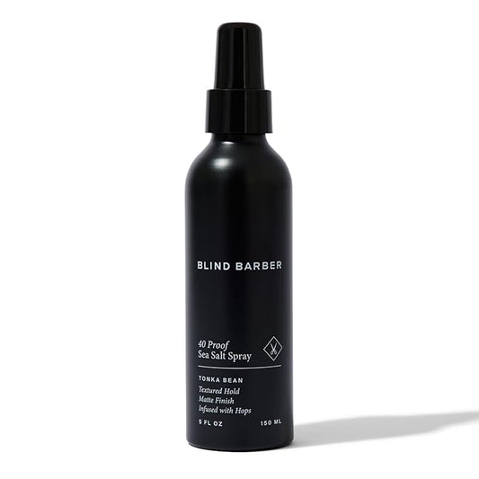 Blind Barber 40 Proof Sea Salt Spray for Men -  Salt Water Hair Spray for Volume & Texture - Water-Based Matte Finish with Light-Medium Hold - Enhances Beach Waves & Body - Tonka Bean Scent (5  Fl oz)
