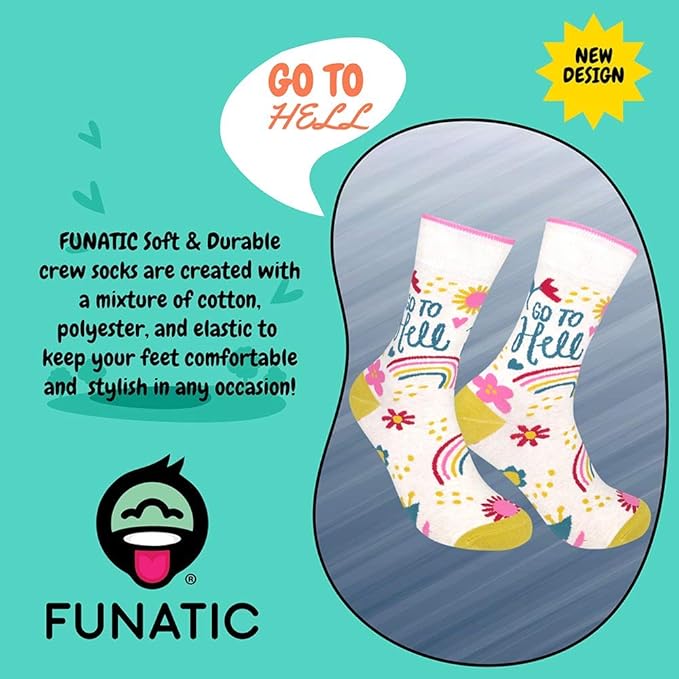 FUNATIC Funny and Crazy Socks with Sayings - Novelty Gifts for Men, Women, Teens