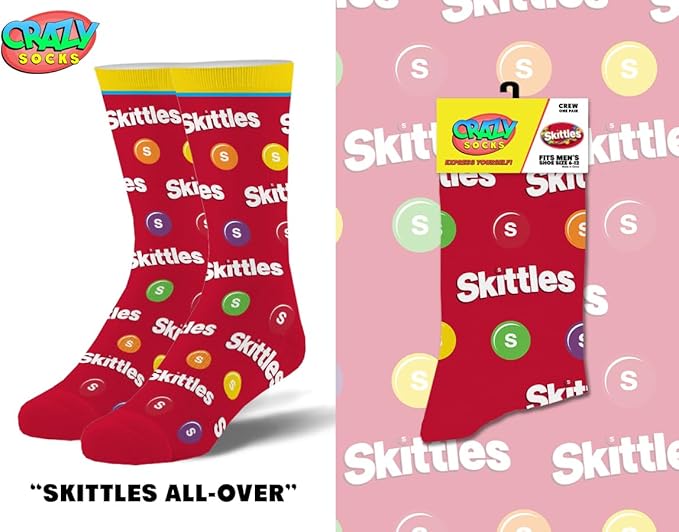 Crazy Socks–Snack Food Value Bundle – 8-Pack Novelty Crew Socks Gift Set Large Sizes for Men and Women, Soft & Comfortable