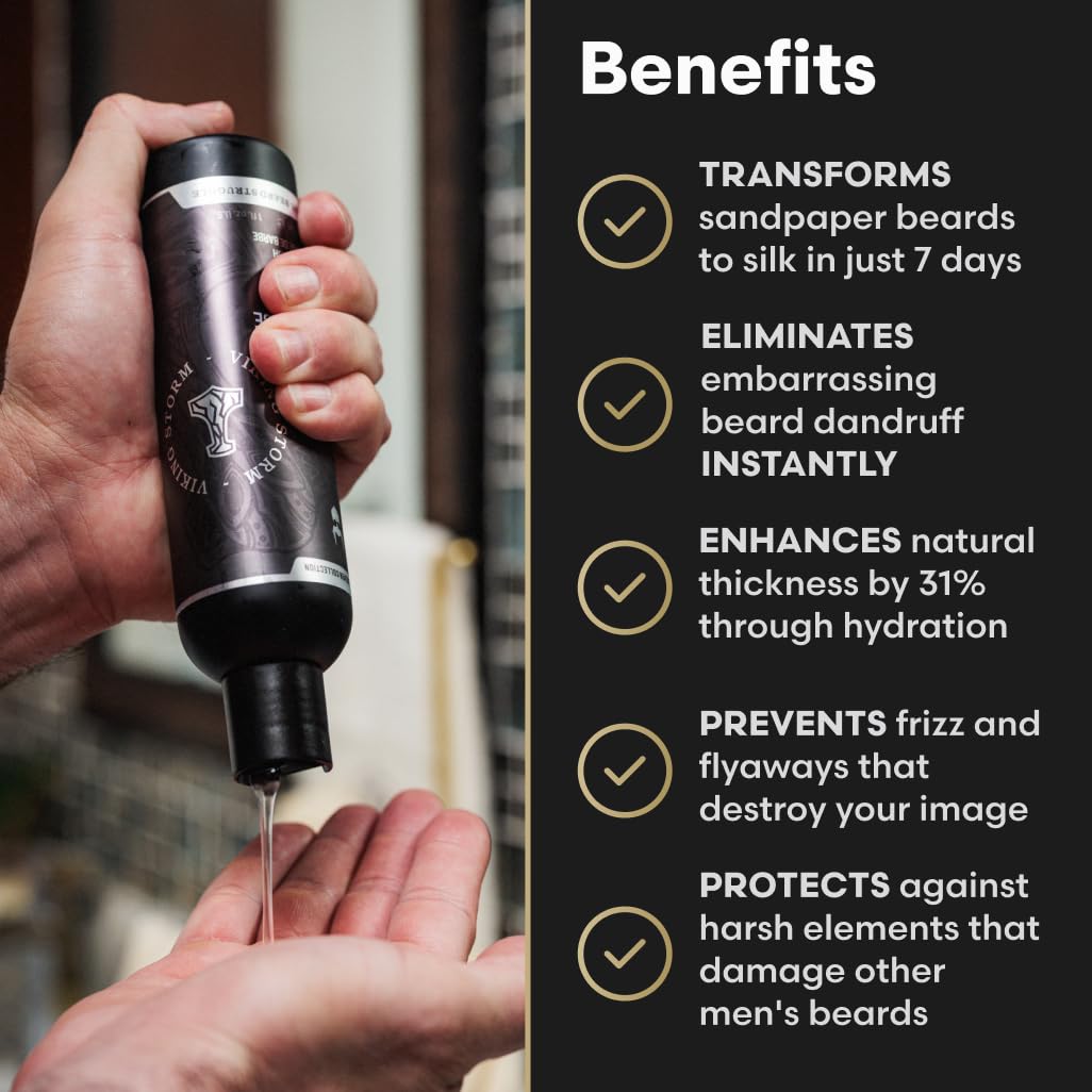 The Beard Struggle - Radiance Beard Wash & Conditioner Bundle - Gold Collection - Pack of 2, Valhalla's Gates - Nourish, Cleanse, Softens, & Strengthens Beard - Beard Wash and Conditioner for Men