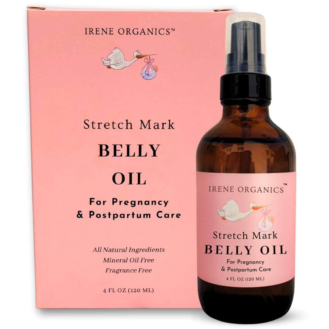 Organic Belly Oil for Pregnancy Stretch Mark Prevention and Treatment Award Winning Anti Stretch Mark Tummy Oil For Pregnancy and Postpartum - Hydrating Bump Oil (Belly Oil)