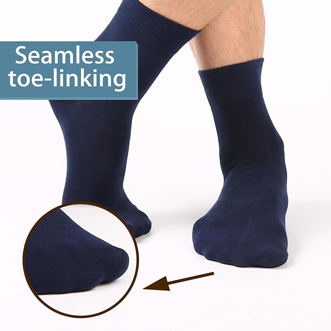 FGZ Mens Crew Socks Breathable Cotton Soft Casual Thin Socks for Work,Sport & Everyday Wear,5 Pairs