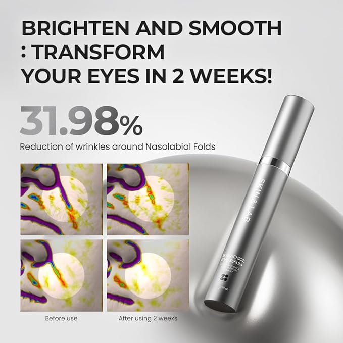 [SKIN&LAB] Bakuchiol Eye Serum with Caffeine, Roll-on Korean Under Eye Serum, Anti-Aging Wrinkle Care for Fine Lines, vegan, cruelty-free (0.5 Fl Oz)