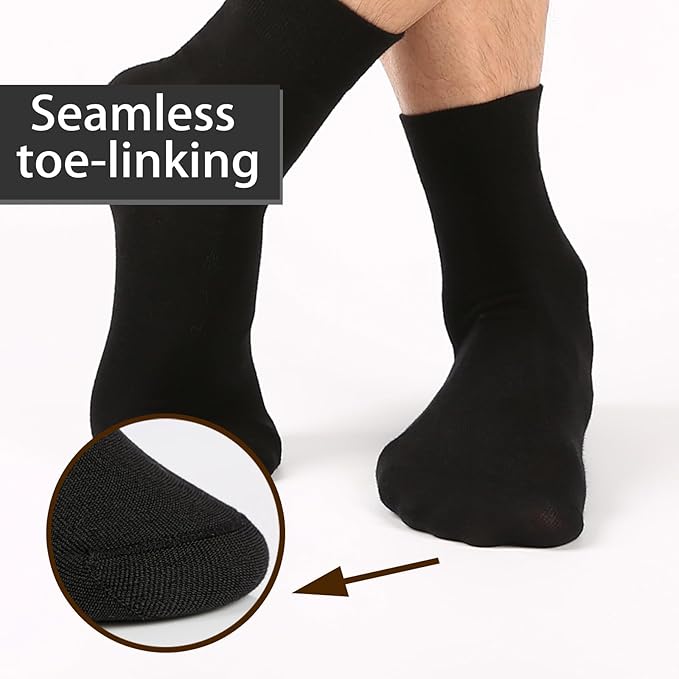 FGZ Mens Crew Socks Breathable Cotton Soft Casual Thin Socks for Work,Sport & Everyday Wear,5 Pairs