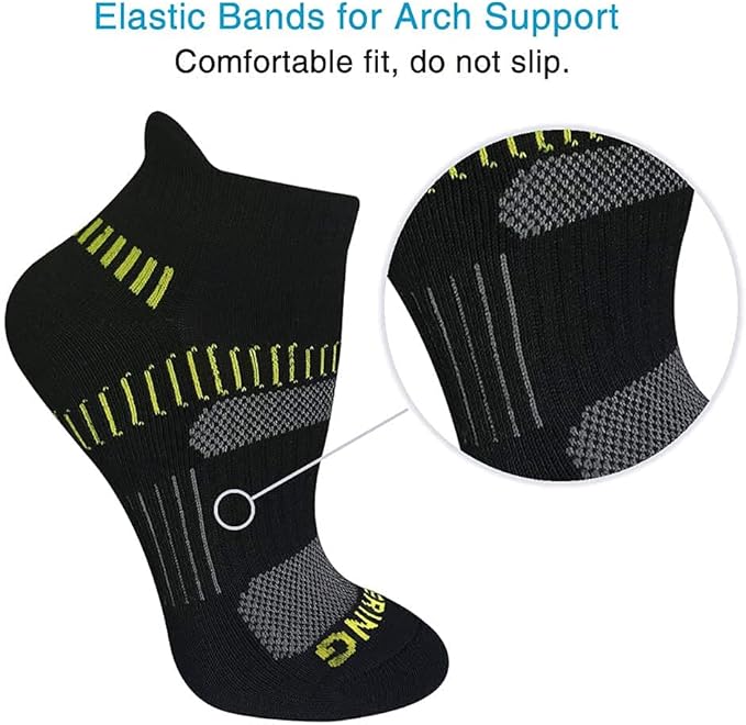 BERING Women's Athletic Running Cushioned Ankle Socks (6 Pairs)