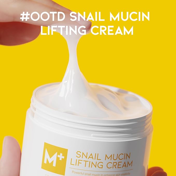 #OOTD Snail Mucin Moisturizer Cream For Face, Lifting & Deep Hydrating Ceam For Face And Neck, Anti Aging, Smoothing, Korean Skincare For Glass Skin (3.38 Fl Oz)