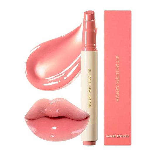Nature Republic HONEY MELTING LIP (02 FIG) SOFT LIP STICK, Hydrating Gloss, Moisturizing balms, Sheer tint, Shine & Nude, Glowy Finish, korean make up, Stocking Stuffers