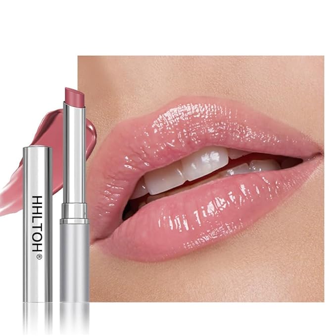 Pink Honey Butter Lipstick Tinted Lip Balm, Shine Moisturizing Plumper Lipstick for Women, Natural Nourishing Hydrating Lip Gloss Stain for Dry Lips, Lightweight Lip Liner Care Makeup, Vegan