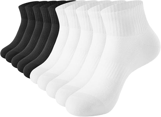 J-BOX Ankle Socks for Women Cotton Breathable Mesh Socks Athletic Running Casual Socks (8/10 pairs)