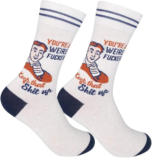 FUNATIC Funny and Crazy Socks with Sayings - Novelty Gifts for Men, Women, Teens