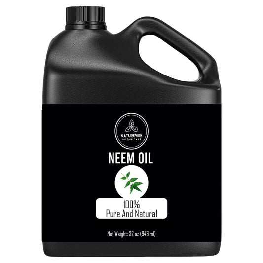 Naturevibe Botanicals Neem Oil 32 Ounces | 100% Pure and Natural | Great for Skin Care and Hair Care