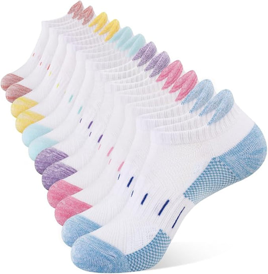 Ankle Socks for Women 6 Pairs Athletic Cushioned Running Low Cut Socks Womens
