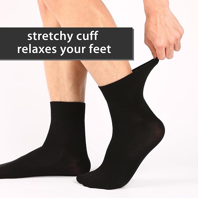 FGZ Mens Crew Socks Breathable Cotton Soft Casual Thin Socks for Work,Sport & Everyday Wear,5 Pairs