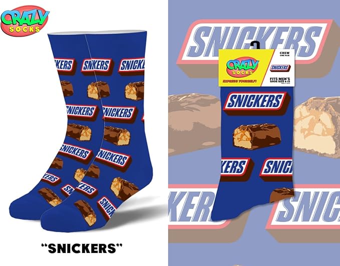Crazy Socks–Snack Food Value Bundle – 8-Pack Novelty Crew Socks Gift Set Large Sizes for Men and Women, Soft & Comfortable