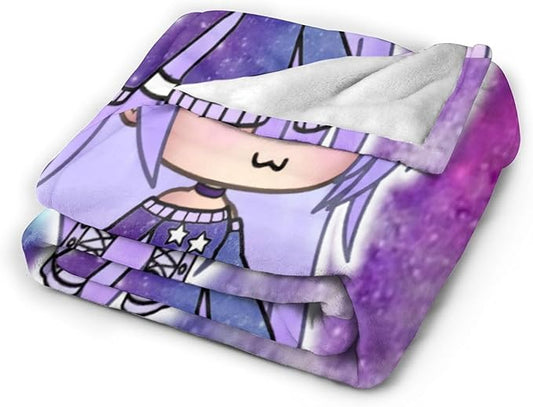 Cozy Flannel Fleece Throw Blanket 60"x50", Lightweight Soft Blanket for Sofa, Bed, Office and Travel, Warm All Season Lap Blanket