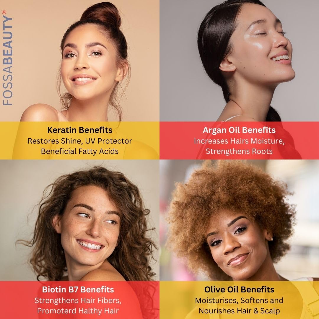Fossa Biotin B7 Smoothing Hair Treatment | Lightweight Oil Tames Frizz, Adds Shine, Promotes Healthy Hair for All Hair Types | 100ml, 3.4 fl. oz.