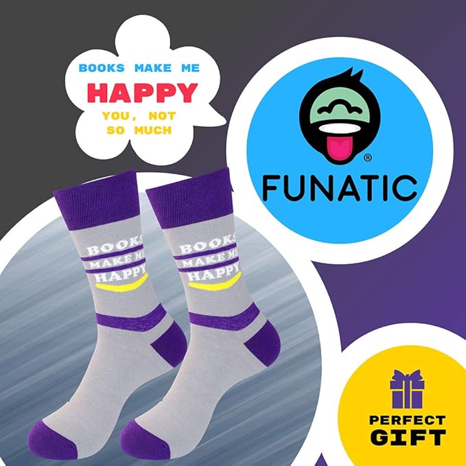 FUNATIC Socks with Funny Sayings - Novelty Gifts for Men, Women, Teens - Sarcastic, Profane, Rude