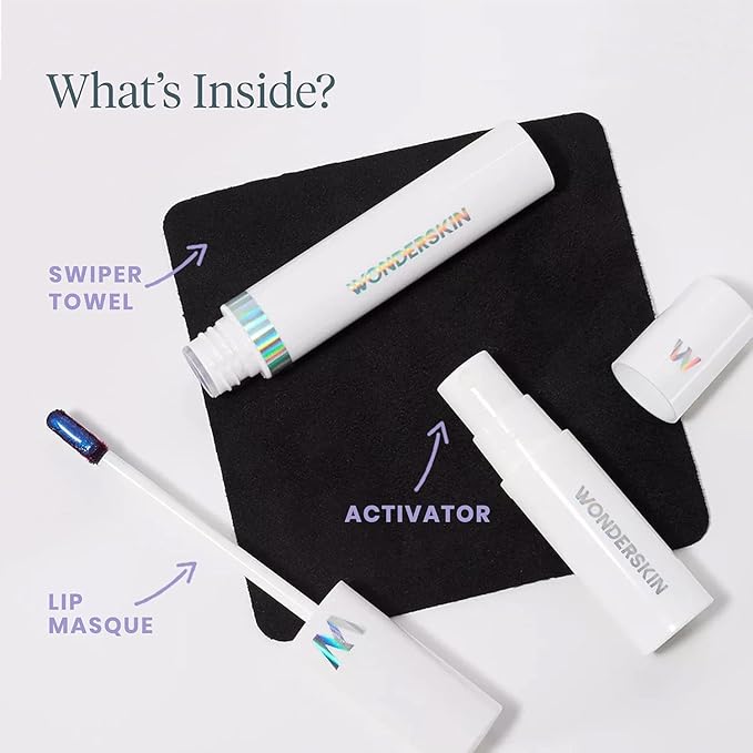 Wonderskin Wonder Blading All Day Lip Stain Peel Off and Reveal Kit - Long Lasting, Waterproof Brown Lip Tint, Transfer Proof Natural Makeup Stain Kit (Demure)