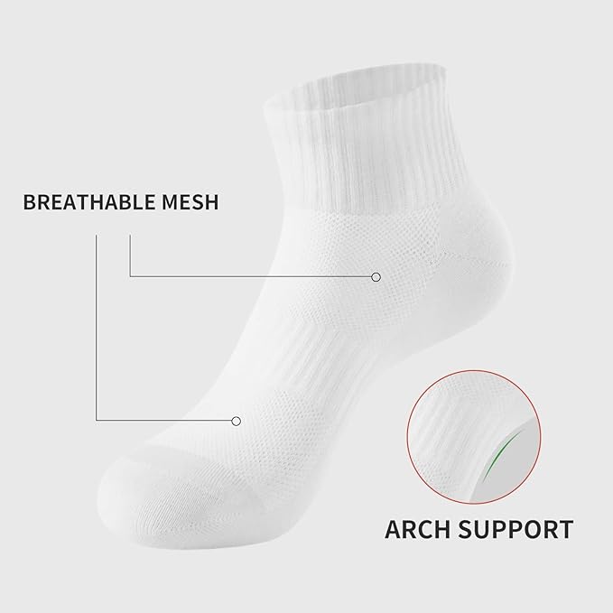 J-BOX Ankle Socks for Women Cotton Breathable Mesh Socks Athletic Running Casual Socks (8/10 pairs)