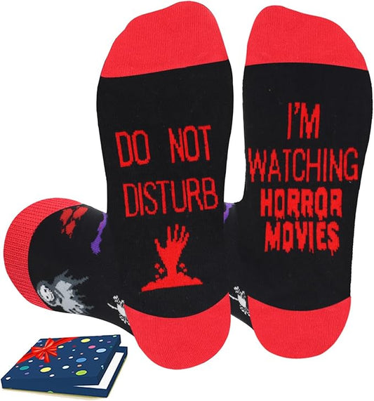 Halloween Horror Socks for Men, Horror Movie Gifts, for Terrifier Film Lovers