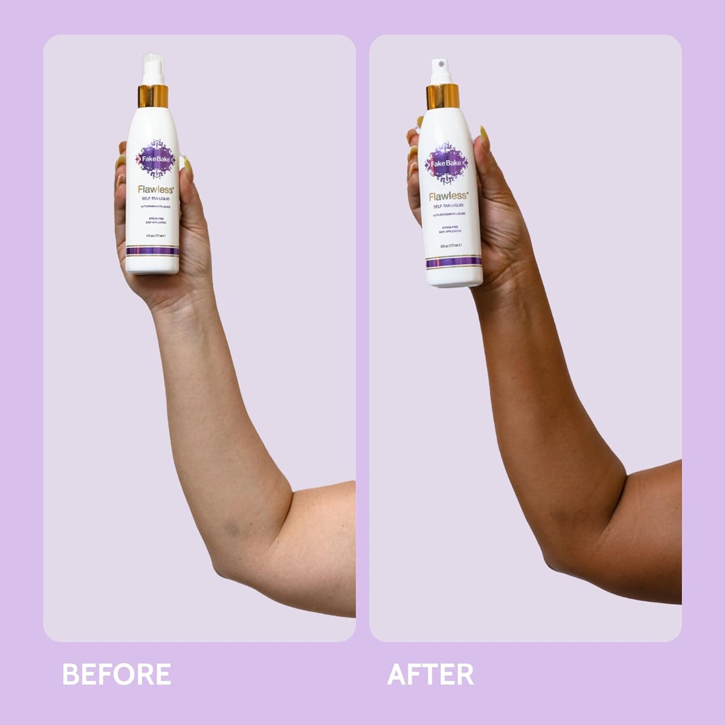 Fake Bake Flawless Self-Tanning Liquid Streak-Free, Long-Lasting Natural Glow For All Skin Tones - Sunless Tanner Includes Professional Mitt For Easy Application, Black Coconut Scent - 6 oz