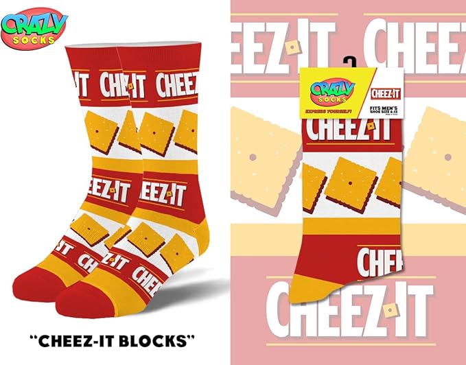 Crazy Socks–Snack Food Value Bundle – 8-Pack Novelty Crew Socks Gift Set Large Sizes for Men and Women, Soft & Comfortable