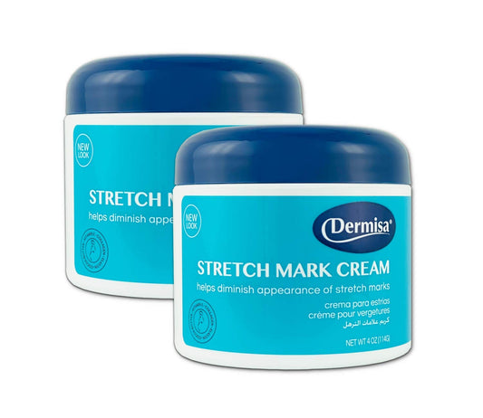 Dermisa Stretch Mark Cream | With Cocoa Butter, Vitamin E, Collagen & Elastin | 4 OZ | Pack of 2